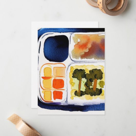 TV Dinner Mitteilungskarte (Vorderseite/Rückseite Beispiel)