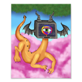 TV Dragon Pop Print Fotodruck