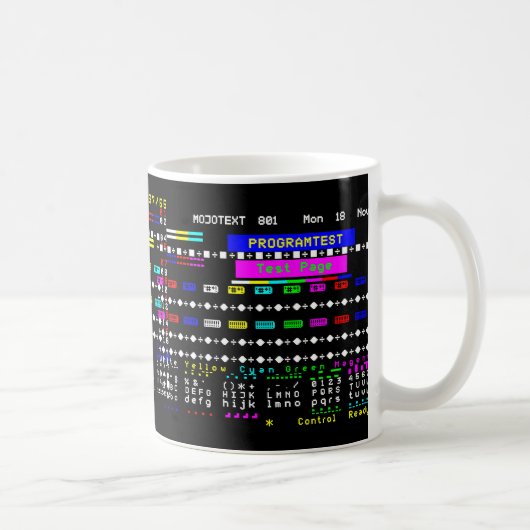 Tv Nostalgia 1980er Teletext-Testseite Kaffeetasse (Rechts)