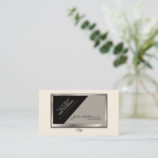 TV & PC Reparaturkarte Visitenkarte (Stehend Vorderseite)