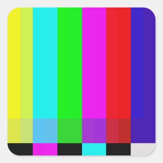 Tv Quadratischer Aufkleber (Vorderseite)