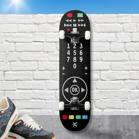 TV Remote Kontrolle Schwarz Moderne Stilvolle Cool Skateboard