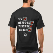 TV REMOTE PIZZA BIER, Red Karo T-Shirt (Rückseite)