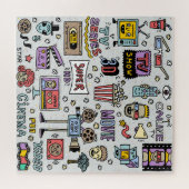 TV Serie Doodles: Funny Vintages Set. Puzzle (Horizontal)