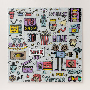 TV Serie Doodles: Funny Vintages Set. Puzzle
