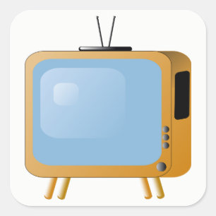 TV-Set Quadratischer Aufkleber