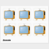 TV-Set Quadratischer Aufkleber (Blatt)