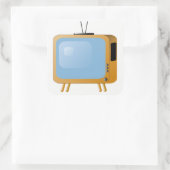 TV-Set Quadratischer Aufkleber (Tasche)