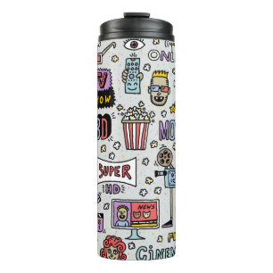 TV-Shows, Serien und Filme Lustige Doodle-Retrovin Thermosbecher