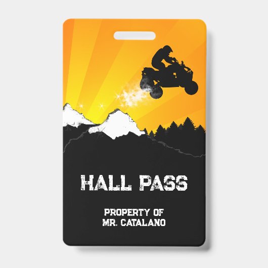 TV-Sprunglehrer-Hall-Pass Ausweis (Vorderseite)