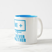 TV television TELE FOREVEVER TOGETHER CITATION Zweifarbige Tasse (VorderseiteRechts)
