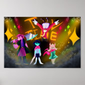 TV Time Showdown – Farbintensive Anime-Kampf-Kunst Poster (Vorne)