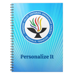 TVUC Chalice-Logo auf dem Hintergrund der blauen R Notizblock