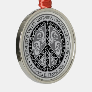 TVUC - Friedenszeichen in schönem Schwarz und Weiß Ornament Aus Metall