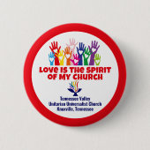 TVUC Herz/Hände LIEBE ist der Geist Button (Vorderseite)