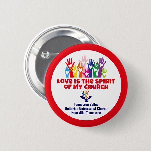 TVUC Herz/Hände LIEBE ist der Geist Button (Vorne & Hinten)