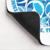 TVUC Peace Signs in Shades of Blue Mousepad (Ecke)