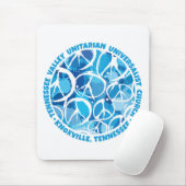TVUC Peace Signs in Shades of Blue Mousepad (Mit Mouse)