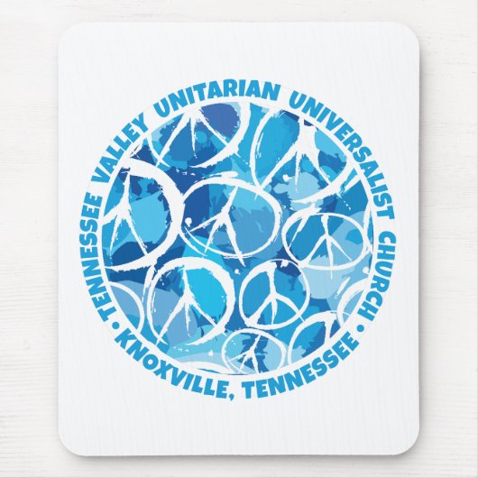 TVUC Peace Signs in Shades of Blue Mousepad (Vorne)