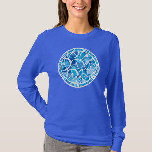 TVUC Peace Signs in Shades of Blue T-Shirt