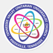 TVUC Shared Values Atom Runder Aufkleber (Vorderseite)