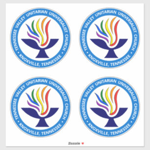 TVUUC Chalice Logo Medium Blue Circle Aufkleber