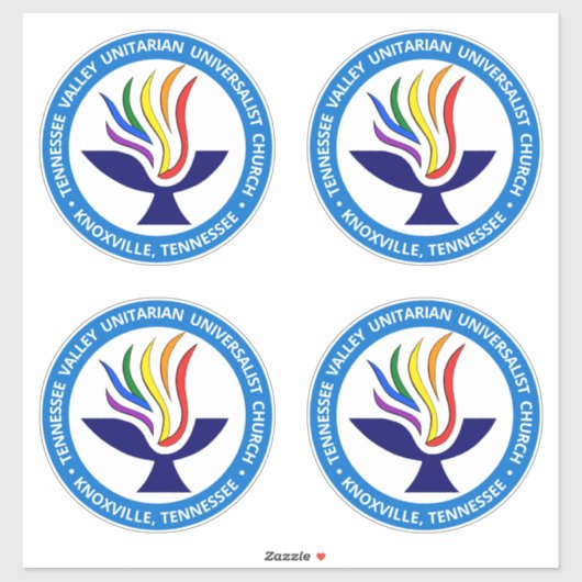 TVUUC Chalice Logo Medium Blue Circle Aufkleber (Blatt)