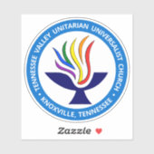 TVUUC Chalice Logo Medium Blue Circle Aufkleber (Blatt)