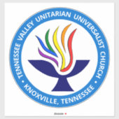 TVUUC Chalice Logo Medium Blue Circle Aufkleber (Blatt)