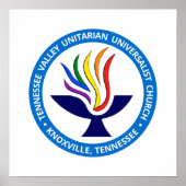 TVUUC Chalice Logo Medium Blue Circle Poster (Vorne)