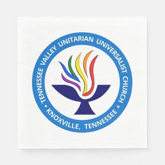 TVUUC Chalice Logo Medium Blue Circle Serviette (Vorderseite)