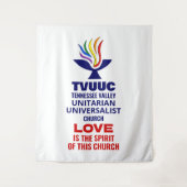 TVUUC Chalice Logo Symbol, Liebe ist der Geist Wandteppich (Vorderseite)