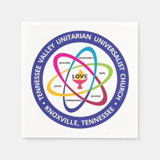 TVUUC UUA Gemeinsame Werte Atom Serviette (Vorderseite)