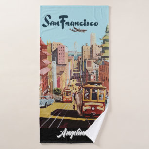 TWA San Francisco Poster Chromolithografie-Kunst Badhandtuch Set