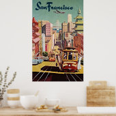 TWA San Francisco - Vintage Travel Poster (Küche)