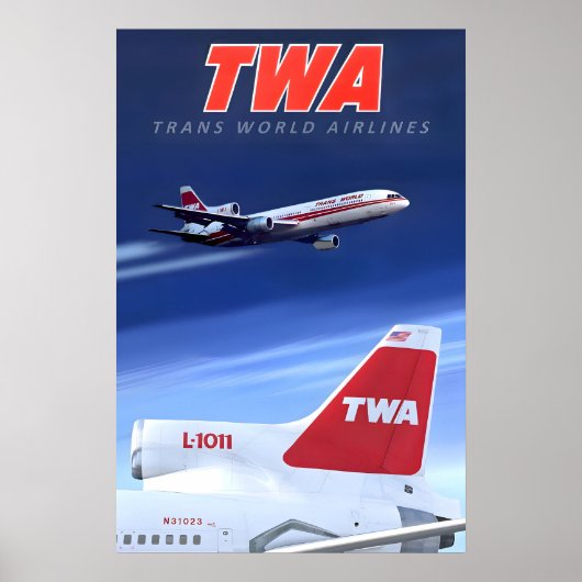TWA Trans World Airlines Reiseplakat Lockheed Poster (Vorne)