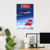 TWA Trans World Airlines Reiseplakat Lockheed Poster (Heimbüro)