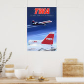 TWA Trans World Airlines Reiseplakat Lockheed Poster (Küche)