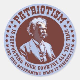 Twain - Patriotismus Runder Aufkleber