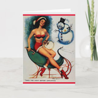 Twas der Anblick vor WeihnachtsPinUp GreetingCard Feiertagskarte