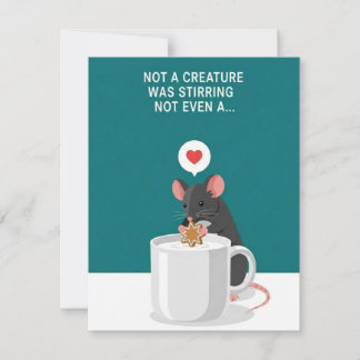 Twas Night Funny Christmas Mouse Greeting Feiertagskarte