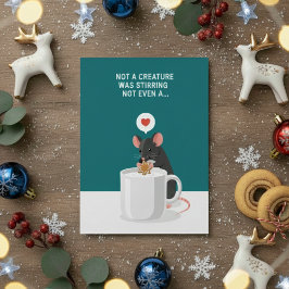 Twas Night Funny Christmas Mouse Greeting  Feiertagskarte