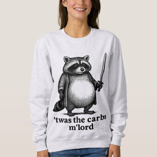 TWAS The Carbs M'Lord Raccoon | Medieval Trash Pa Sweatshirt (Vorderseite)