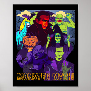 Twear T-Shirts Monster-Mash-Halloween-Kostümspass  Poster