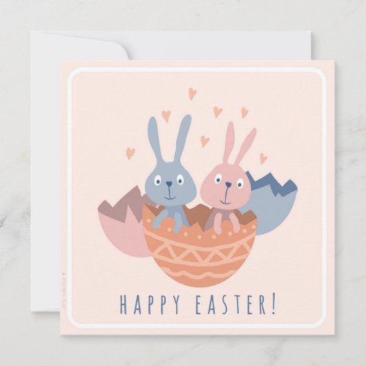 Twee paashaasjes in een eierdop. karte (Vorderseite)