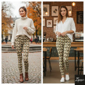 Tweed-Diagonal-Kariert Erdtöne Fein Leggings