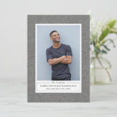 Tweed Frame Foto Abschluss Einladung (Stehend Vorderseite)