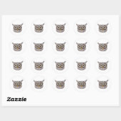 Tweed Owl Classic Round Sticker (Blatt)