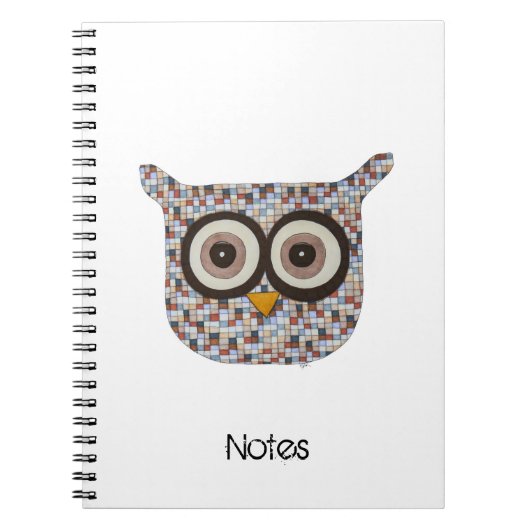 Tweed Owl Notebook Notizblock (Vorderseite)