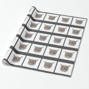 Tweed Owl Wrapping Paper Geschenkpapier